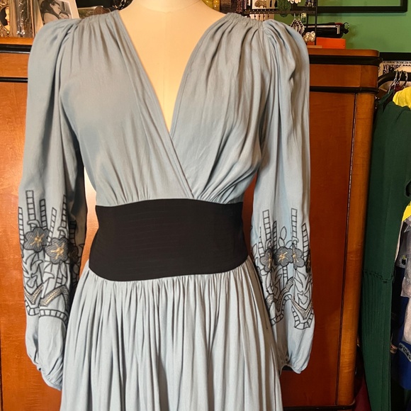 NWT Trashy Diva Deco Embroidered Dress in French Blue US 10 - Picture 2 of 12